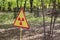 Radiation sign in Chernobyl