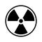 Radiation sign. Danger radioactive warning on container isolated on white background. Contamination symbol. Black trefoil icon