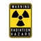 Radiation sign. Radioactivity warning, caution