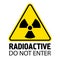 Radiation sign. Warning symbol. Radioactive vector flat icon