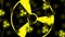 Radiation sign in yellow and black color circle to ensure safety in 4k video.