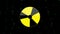 Radiation sign in yellow and black color circle to ensure safety in 4k video.