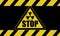 Radiation signs triangles yellow black background