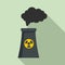 Radiation smoking plant icon, flat style