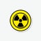 Radiation sticker icon isolated on gray background