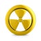 Radiation symbol on white. Isolated 3D