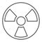 Radiation thin line icon. Toxic and nuclear energy, danger hazard symbol, outline style pictogram on white background