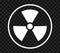 Radiation toxic symbol isolated on empty background. Flat warning sign