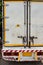 Radiation warning sign on the Dangerous goods transport label Class 7 at the container of transport truck