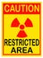 Radiation warning sign. Restricted area.