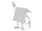 Radiator character with hand up
