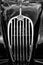 Radiator (engine cooling) sports car Jaguar XK140 Roadster, (black and white)