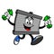 Radiator Mascot running with Money