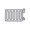 Radiator steel panel vector line icon, sign, illustration on background, editable strokes