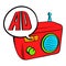 Radio advertising icon cartoon