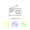 radio apparatus multicolored icons. Element of journalism for mobile concept and web apps illustration. Can be used for web, logo