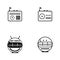 Radio broadcast logo icon vector illustration design