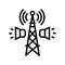 radio broadcasting line icon vector illustration