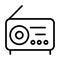 Radio broadcating signal sound line style icon