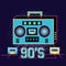 Radio with cassette of nineties retro