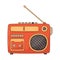 Radio cassette vector illustration, colored linear style