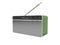 Radio column with green wood inserts 3D render on white background no shadow