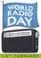 Radio with Commemorative Flag to Commemorate World Radio Day, Vector Illustration