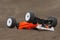 Radio controlled car at race track