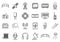 Radio engineer tool icons set, outline style