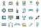 Radio engineer tool icons set vector color line