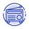 Radio, FM, Audio, Media Blue Dotted Line Line Icon