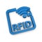Radio Frequency Identification RFID Symbol - Blue 3D Illustration Isolated On White Background