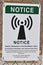 Radio frequency warning sign