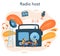 Radio host concept. Idea of news broadcast in the studio.