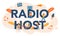 Radio host typographic header. Idea of news broadcast in the studio