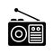 Radio icon in solid style about multimedia for any projects
