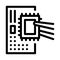 Radio microchip icon vector outline illustration