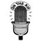 Radio microphone black and white drawing