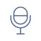 Radio microphone icon in line art style. Studio mic for podcast record. Mike symbol for UI design and web site interface