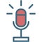 Radio microphone icon vector voice record button