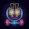 Radio music record label neon lights