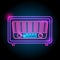 Radio neon logo. glow in the dark. electric theme season. party night club.