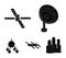 Radio radar, docking in space spacecraft, Lunokhod. Space technology set collection icons in black style vector symbol