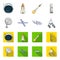 Radio radar, docking in space spacecraft, Lunokhod. Space technology set collection icons in cartoon,flat style vector