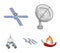 Radio radar, docking in space spacecraft, Lunokhod. Space technology set collection icons in cartoon style vector symbol