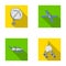 Radio radar, docking in space spacecraft, Lunokhod. Space technology set collection icons in flat style vector symbol