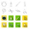 Radio radar, docking in space spacecraft, Lunokhod. Space technology set collection icons in outline,flat style vector