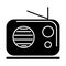 Radio reciever icon, vector illustration, black sign on isolated background