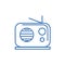 Radio reciever line icon concept. Radio reciever flat  vector symbol, sign, outline illustration.