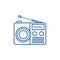 Radio reciever sign line icon concept. Radio reciever sign flat  vector symbol, sign, outline illustration.